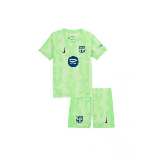 Kit de camiseta de fútbol visitante del Barcelona 2024/25 para niños (camiseta + pantalón corto) - UCL (logotipo de Spotify sin texto)