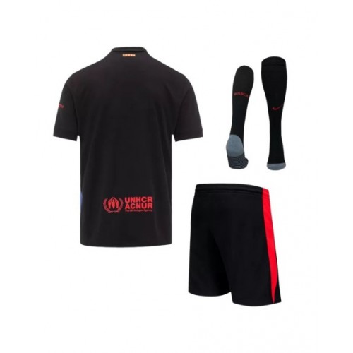 Kit de camiseta de visitante de fútbol del Barcelona 2024/25 (camiseta + pantalón corto + medias)