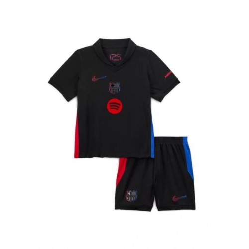 Kit de camiseta de visitante de fútbol del Barcelona 2024/25 para niños (camiseta + pantalones cortos) - Logotipo de Spotify sin texto