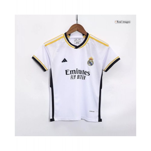 Camiseta juvenil del Real Madrid, equipo completo 2023/24, local