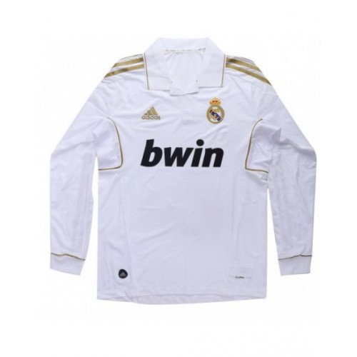 Camiseta de local retro del Real Madrid 201112 de Adidas de manga larga