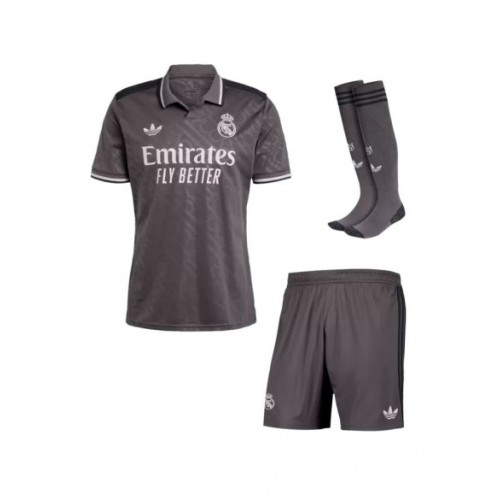 Kit de camiseta de fútbol de visitante del Real Madrid 2024/25 (camiseta + pantalón corto + medias