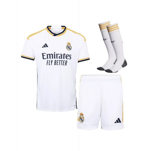 Camiseta de fútbol local del Real Madrid, conjunto completo 202324