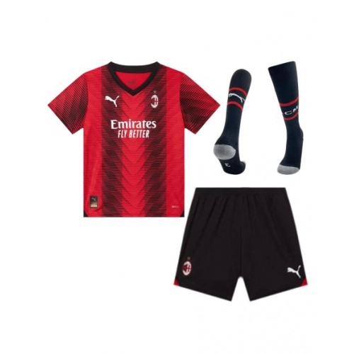 Camiseta juvenil del AC Milan, equipo completo 2023/24, local