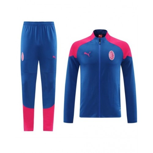 Chaqueta de entrenamiento del AC Milan (camiseta y pantalón) rosa y azul 2024/25