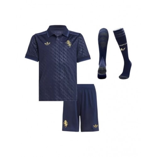 Kit de camiseta de fútbol de visitante de la Juventus 2024/25 para niños (camiseta + pantalones cortos + calcetines)