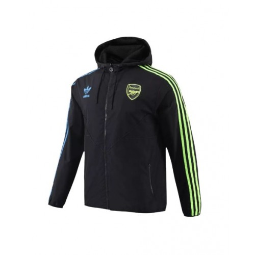 Chaqueta cortavientos con capucha del Arsenal 2023/24 - Negra