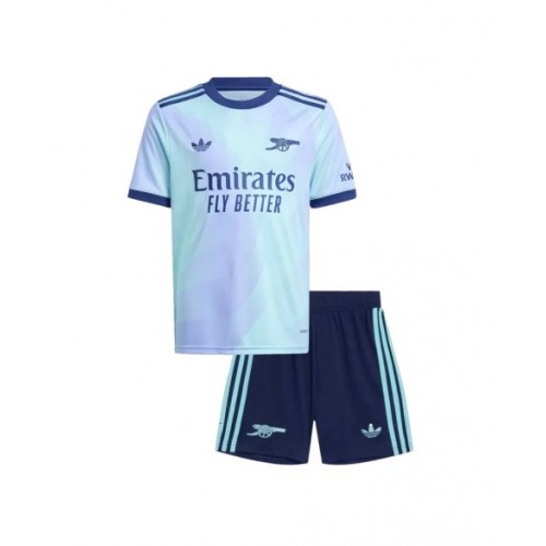 Kit de camiseta de fútbol de visitante del Arsenal 2024/25 para niños (camiseta + pantalón corto)