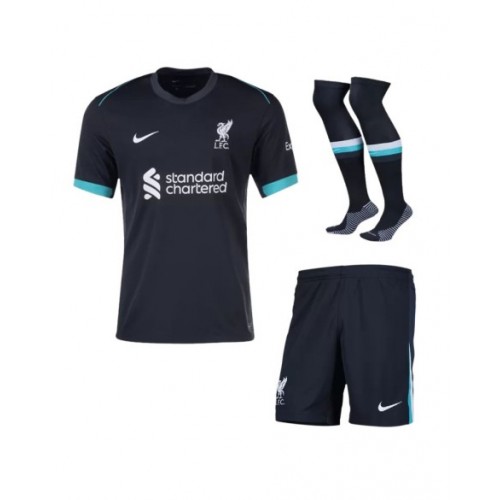 Kit de camiseta de visitante de fútbol del Liverpool 2024/25 (camiseta + pantalón corto + medias)