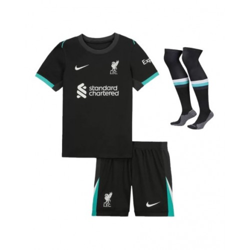 Kit de camiseta de fútbol visitante del Liverpool 2024/25 para niños (camiseta + pantalones cortos + calcetines)