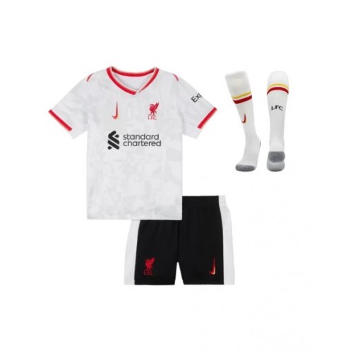 Kit de camiseta de fútbol de visitante de tercera equipación del Liverpool 2024/25 para niños (camiseta + pantalón corto + calcetines)