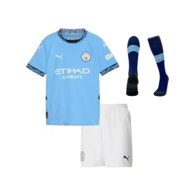 Kit de camiseta local del Manchester City 2024/25 para niños (camiseta + pantalones cortos + calcetines)