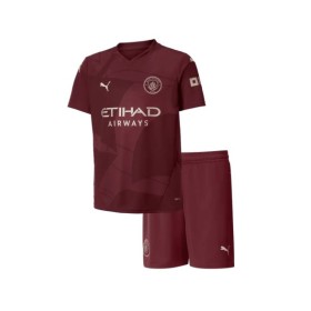 Kit de camiseta de visitante de tercera equipación del Manchester City 2024/25 para niños (camiseta + pantalón corto)