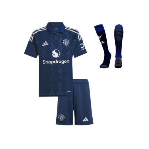 Kit de camiseta de visitante del Manchester United 2024/25 para niños (camiseta + pantalones cortos + calcetines)