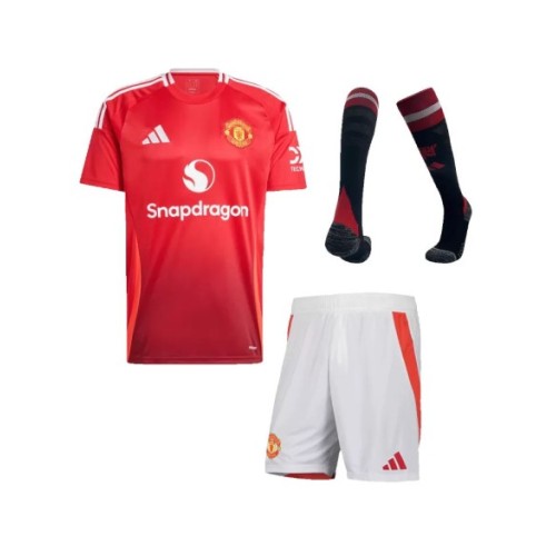 Kit de camiseta de local del Manchester United 2024/25 (camiseta + pantalón corto + medias)