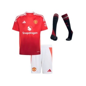 Kit de camiseta local del Manchester United 2024/25 para niños (camiseta + pantalones cortos + calcetines)