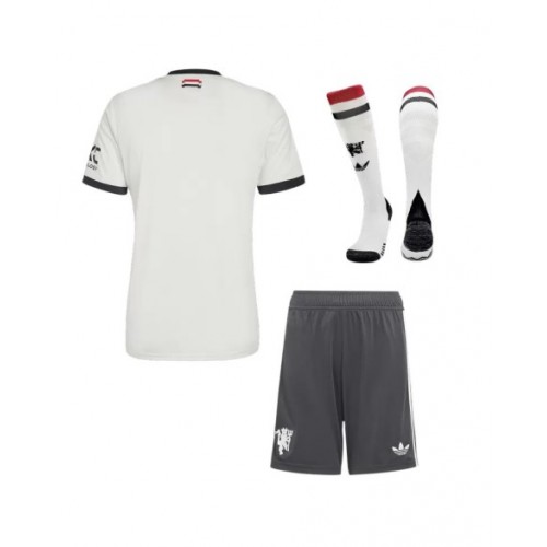 Kit de camiseta de fútbol de visitante del Manchester United 2024/25 (camiseta + pantalón corto + medias)