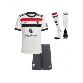 Kit de camiseta de fútbol de visitante del Manchester United 2024/25 para niños (camiseta + pantalones cortos + calcetines)