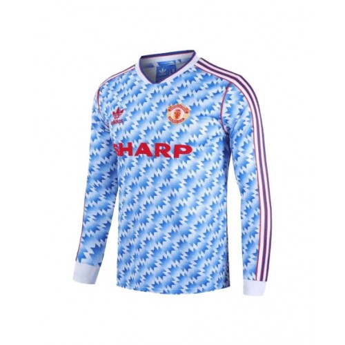 Camiseta retro visitante del Manchester United 1990/92 de manga larga