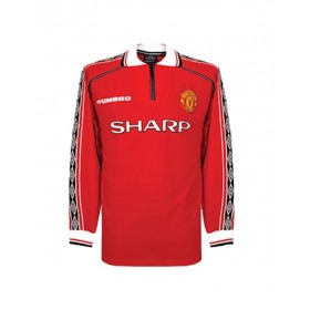 Camiseta retro de local del Manchester United 1998/99 de manga larga