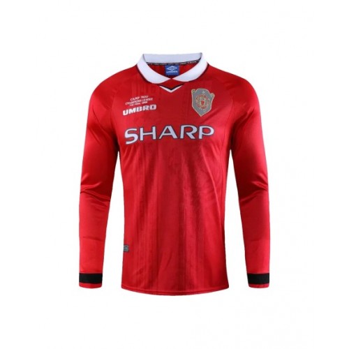 Camiseta retro de local del Manchester United 1999/00 de manga larga