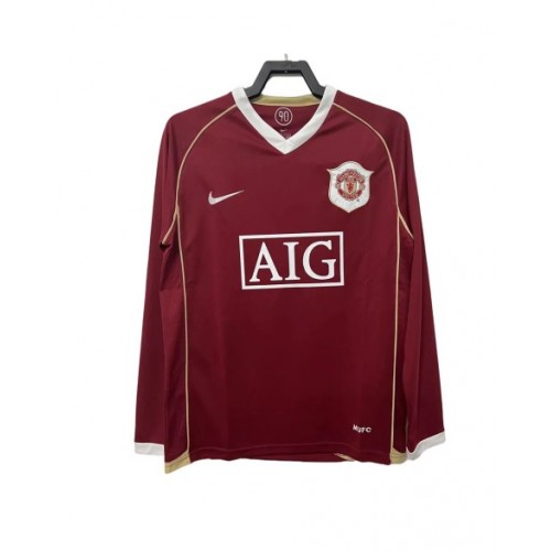 Camiseta retro de local del Manchester United 2006/07 de manga larga