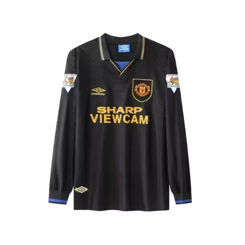 Camiseta retro de visitante del Manchester United 93/95 - Manga larga