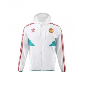 Chaqueta cortavientos con capucha del Manchester United 2023/24 - Blanco