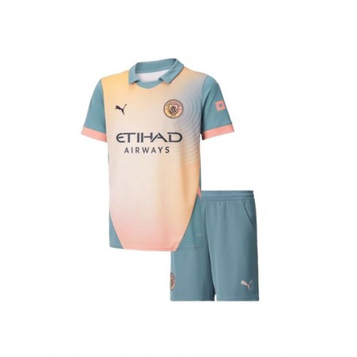 Camiseta de fútbol visitante del Manchester City 2024/25 para niños (camiseta + pantalón corto) - UCL