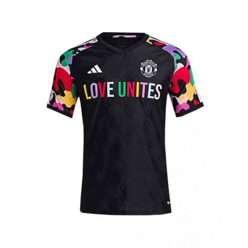 Camiseta prepartido del Manchester United 2023/24 negra