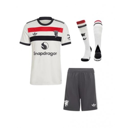 Kit de camiseta de fútbol de visitante del Manchester United 2024/25 (camiseta + pantalón corto + medias)