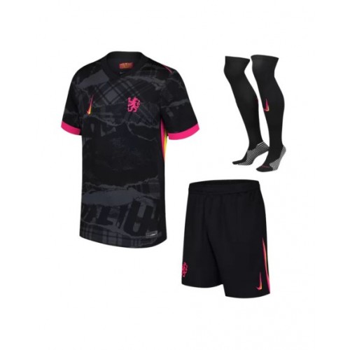 Kit de camiseta de fútbol de visitante del Chelsea 2024/25 (camiseta + pantalón corto + medias)