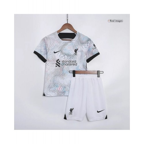 Kit de camiseta juvenil de visitante del Liverpool 202223