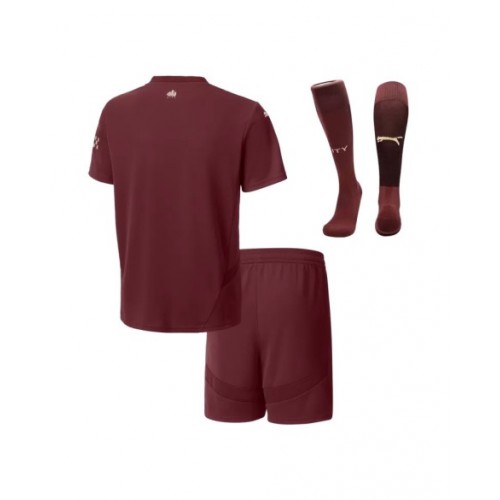 Kit de camiseta de fútbol de visitante del Manchester City 2024/25 para niños (camiseta + pantalones cortos + calcetines)