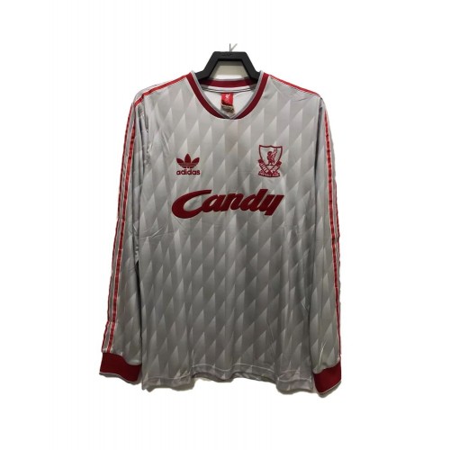 Camiseta de fútbol retro de visitante de manga larga del Liverpool de 1989