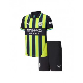 Kit de camiseta de fútbol visitante del Manchester City 2024/25 para niños (camiseta + pantalones cortos)