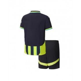 Kit de camiseta de fútbol visitante del Manchester City 2024/25 para niños (camiseta + pantalones cortos)