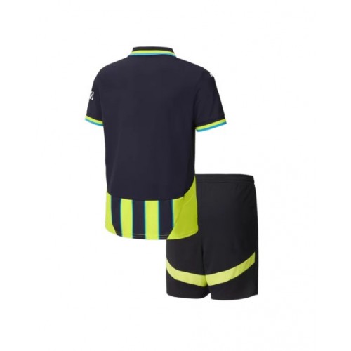 Kit de camiseta de fútbol visitante del Manchester City 2024/25 para niños (camiseta + pantalones cortos)