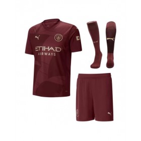 Kit de camiseta de fútbol de visitante de tercera equipación del Manchester City 2024/25 (camiseta + pantalón corto + medias)