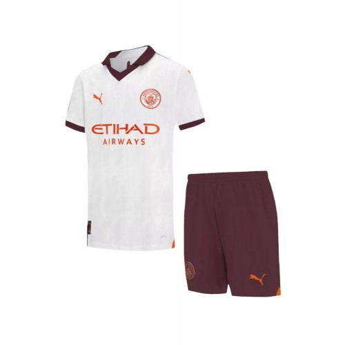 Kit de camiseta juvenil de visitante del Manchester City 2023/24