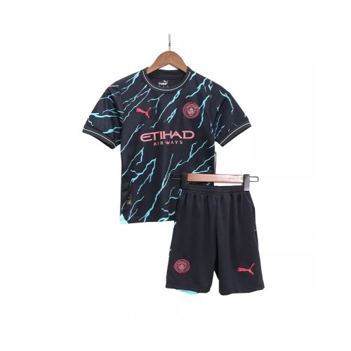 Kit de camiseta juvenil del Manchester City 2023/24 Tercera equipación
