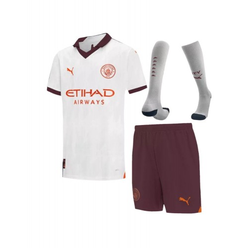 Camiseta juvenil Manchester City, equipo completo, visitante 2023/24