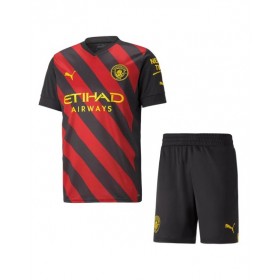 Kit de camiseta juvenil de visitante del Manchester City 2022/23