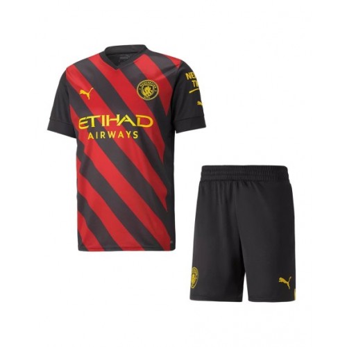 Kit de camiseta juvenil de visitante del Manchester City 2022/23