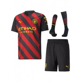 Camiseta juvenil Manchester City, equipo completo, visitante 2022/23