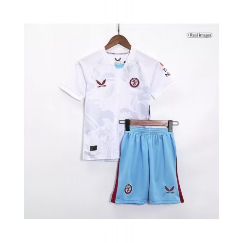 Kit de camiseta juvenil Aston Villa 2023/24 de visitante