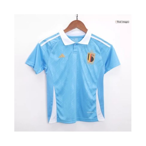 Camiseta de visitante de Bélgica para la Eurocopa 2024 para niños (camiseta y pantalones cortos)