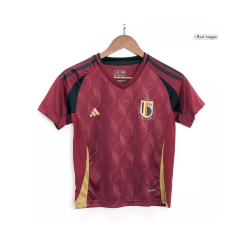 Camiseta local de Bélgica para la Eurocopa 2024 para niños (camiseta y pantalón corto)