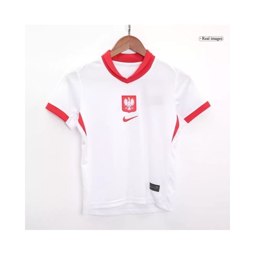 Kit de camiseta local de Polonia para la Eurocopa 2024 para niños (camiseta y pantalones cortos)