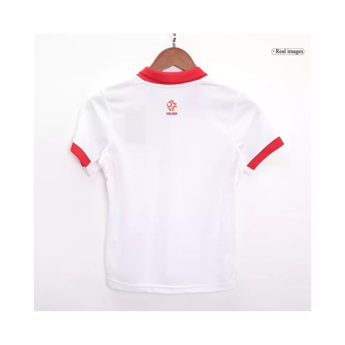 Kit de camiseta local de Polonia para la Eurocopa 2024 para niños (camiseta y pantalones cortos)